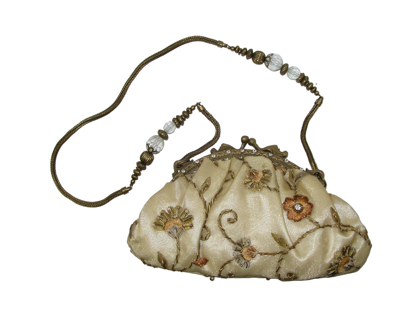 Embroidered Purse With Brass Chain Evening Bag GF5098