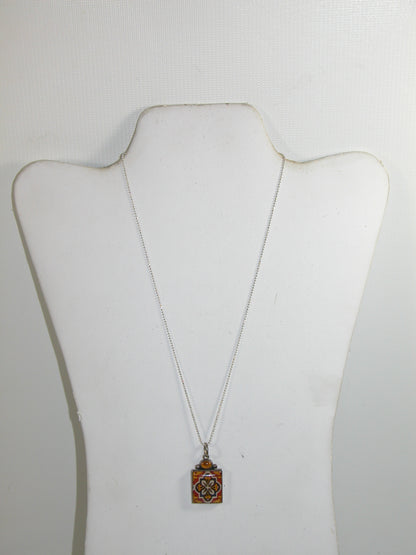 31716D Hand Made Tile Sterling Silver Necklace