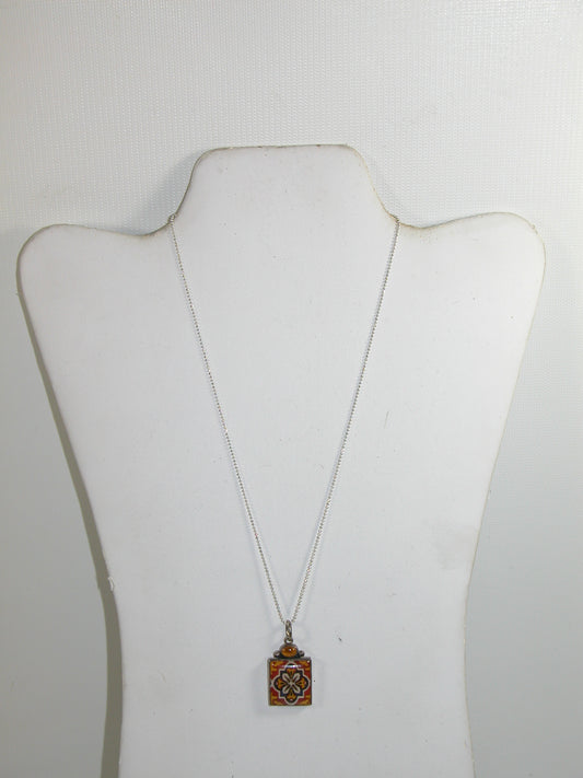 31716D Hand Made Tile Sterling Silver Necklace