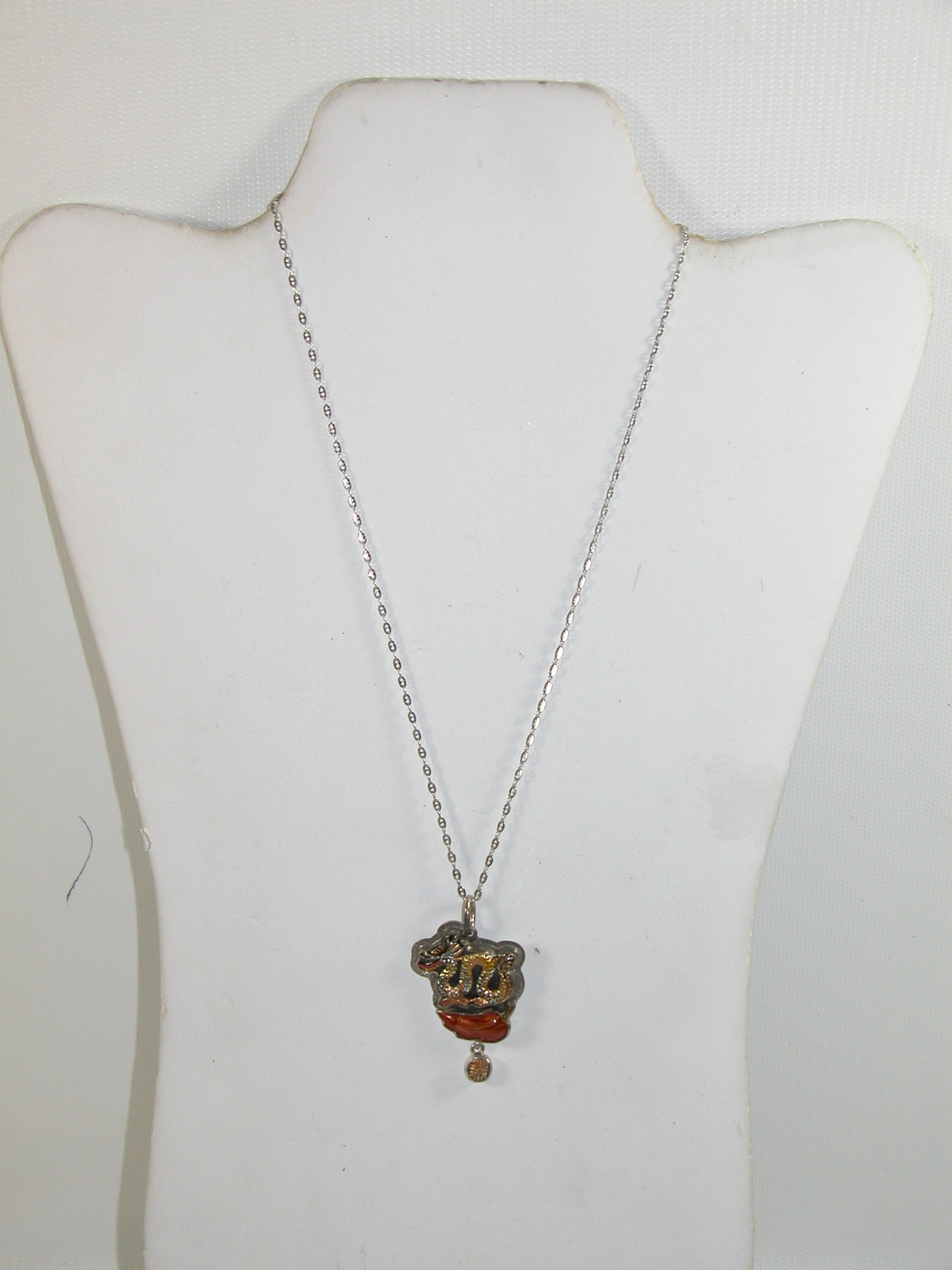 30957 Dragon Hand Enameling Sterling Silver Necklace