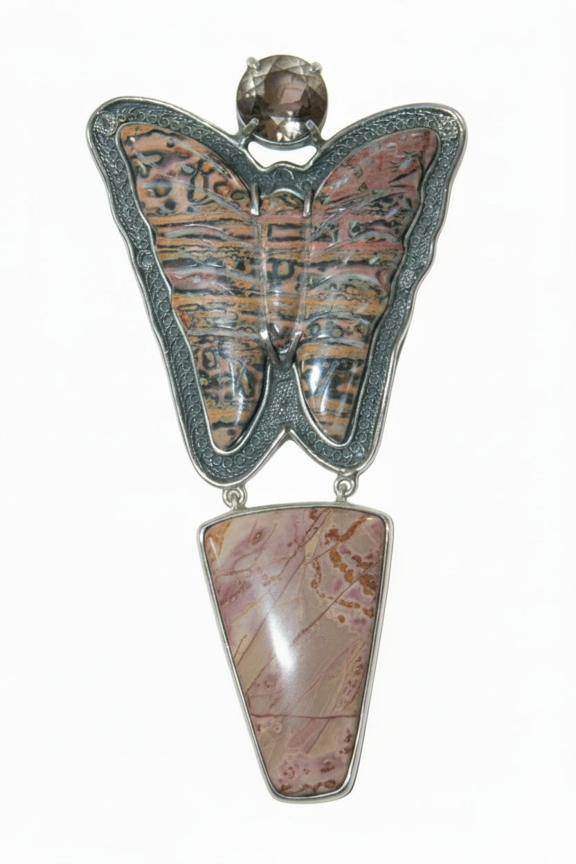 20693 Jasper, Quartz Sterling Silver Pin/Pendant