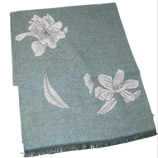 Grey & Blush Pink Blossom Scarf GF4133