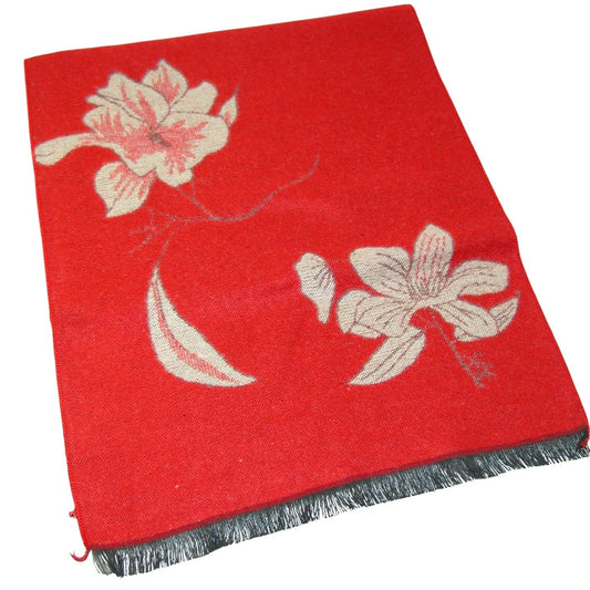Red & Beige Blossom Scarf GF4131
