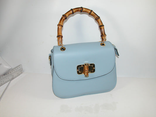 Bamboo Handle Light Blue Purse GF2089