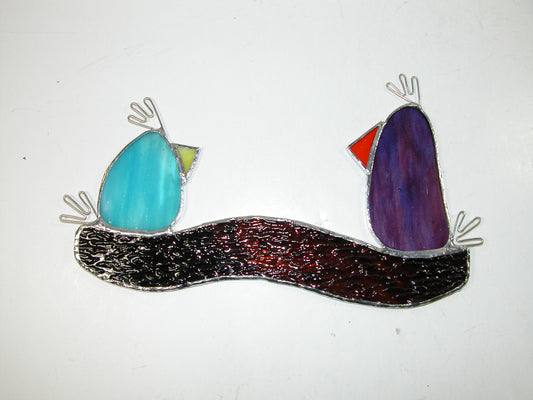 Stained Glass 2 Bird on Branch GF 2113 by LORI