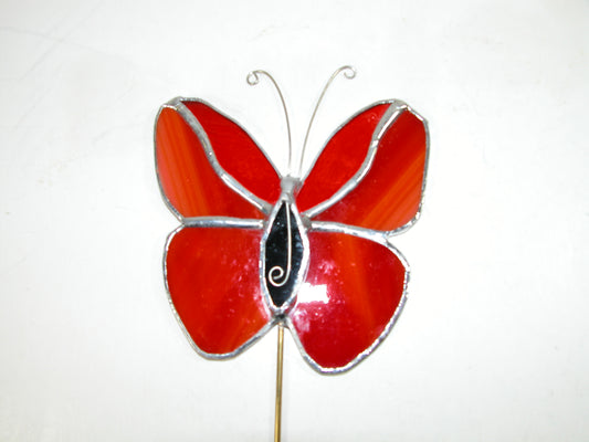 Stained Glass Butterfly Flower Pot GF2116 by LORI