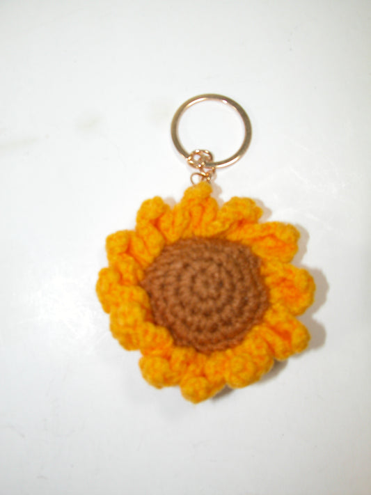 Crochet Sunflower Keychain Purse Charm GF2196