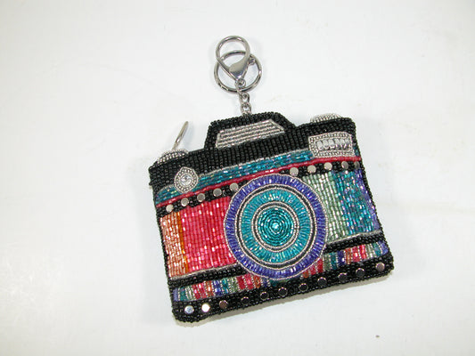 Beaded Purse Charm Camera Keychain GF3012