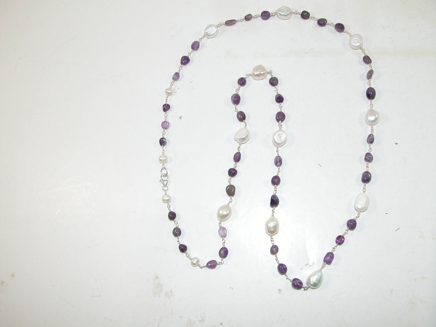 N3010A Pearl Amethyst Necklace