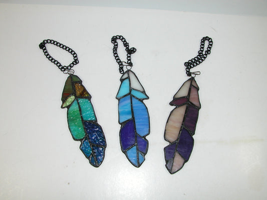 Stained Glass Feather Suncatcher GF3140