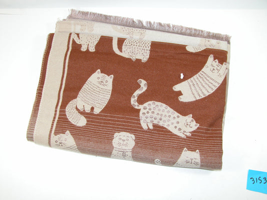 Woven Tan Cat Beige Pashmina GF3153