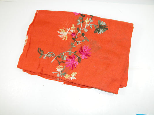 Orange Embroidered Scarf Pashmina GF3148