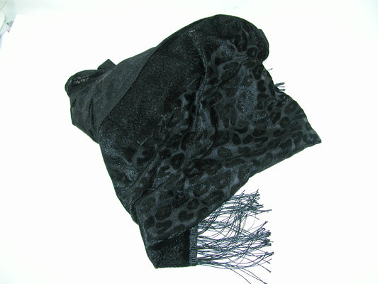 Black Burnout Velvet Scarf GF3150