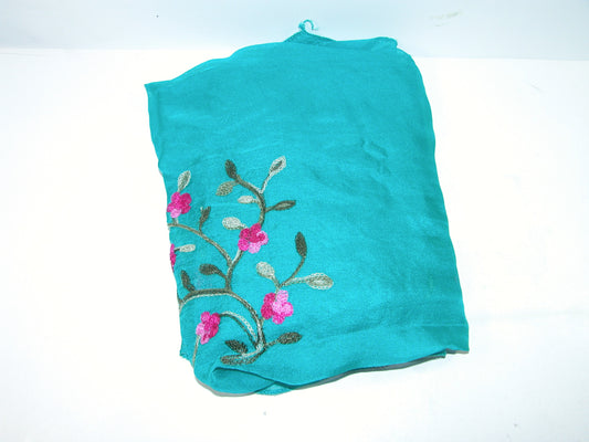 Turquoise Embroidered Scarf GF3189