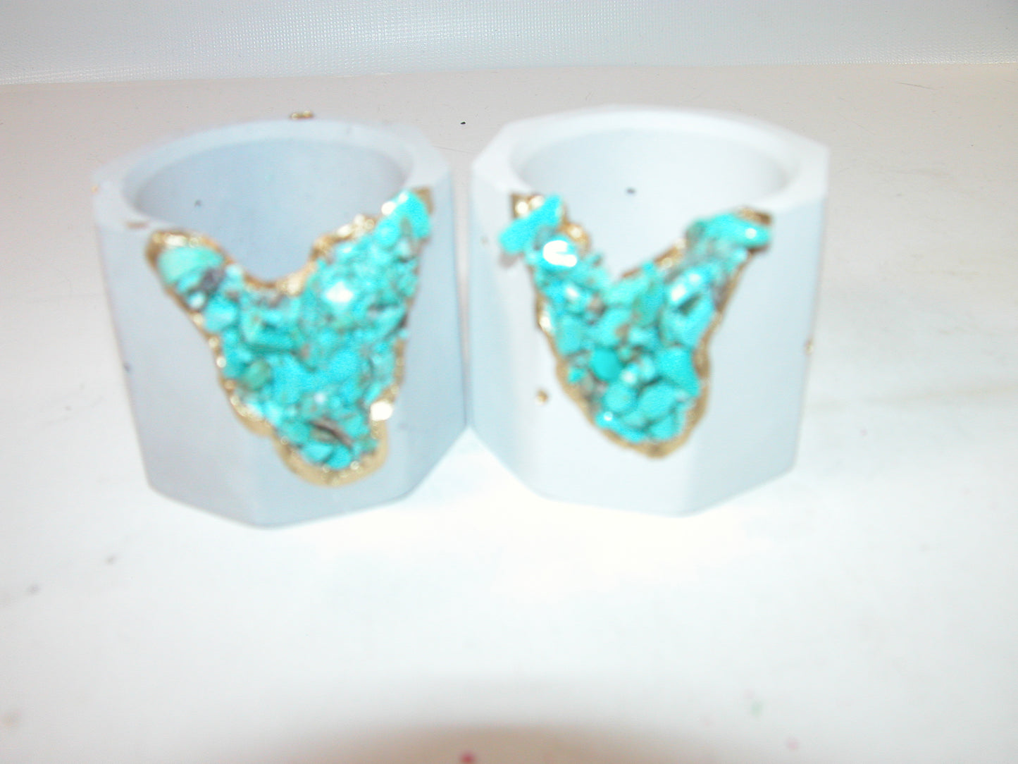 Turquoise Gemstone Votive Candle Holder GF3230