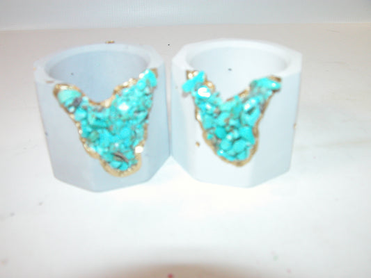 Turquoise Gemstone Votive Candle Holder GF3230