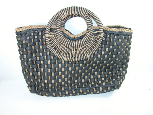 Woven Black Purse Rattan GF3247