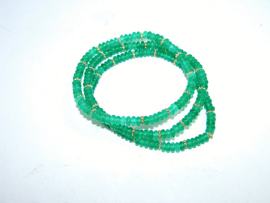 Green Onyx Rondell Stretch Bracelet  GF3254