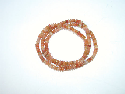 Orange Aventurine Rondell Stretch Bracelet  GF3256