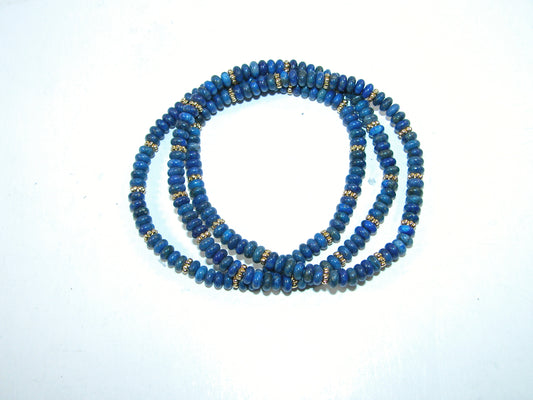Lapis Rondell Stretch Bracelet  GF3255