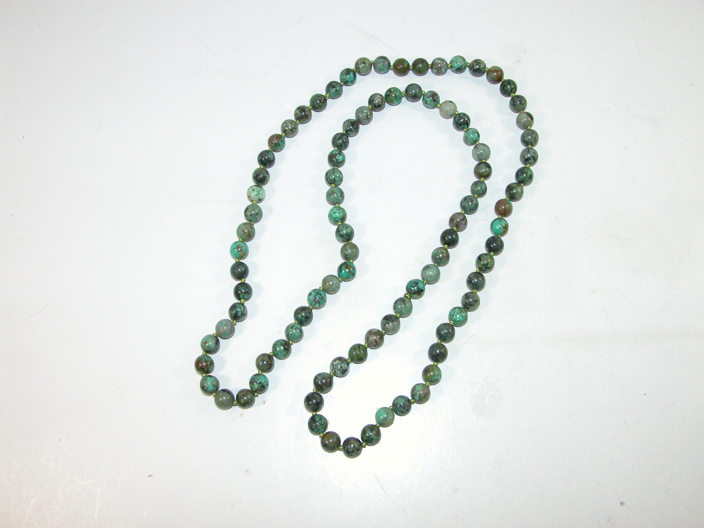 African Turquoise36 Inch Knotted Necklace N111