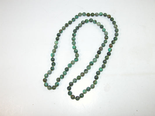 African Turquoise36 Inch Knotted Necklace N111