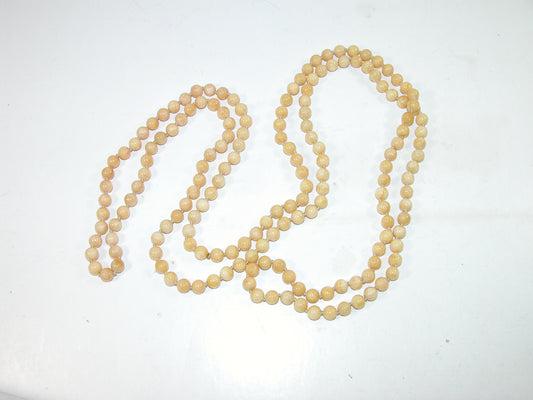 Yellow Jade 60 Inch Knotted Necklace N108