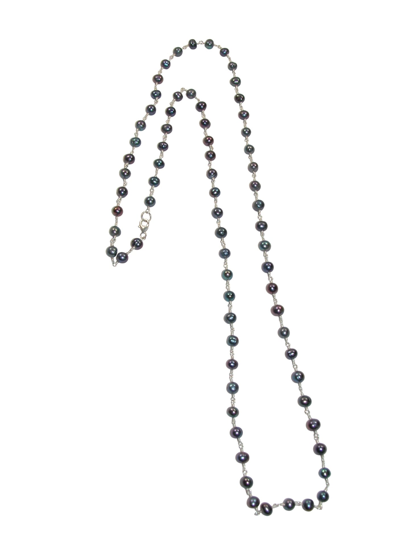 N5478 Peacock Freshwater Pearl Long Jointed Necklace