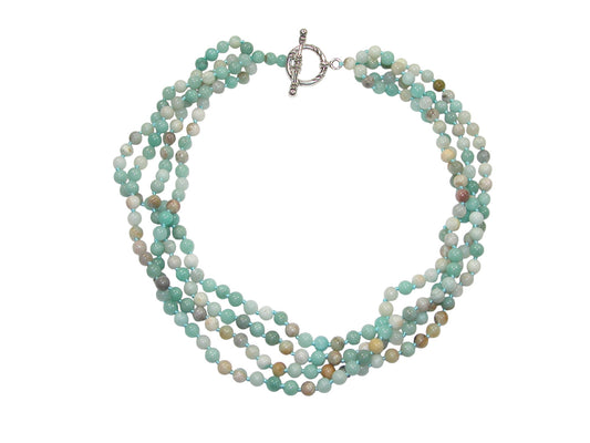 N5482 Amazonite 4 Strand Short Necklace