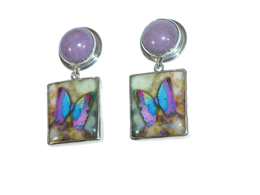 39614 Phosphosiderite, Handmade Butterfly Tile and Sterling Silver
