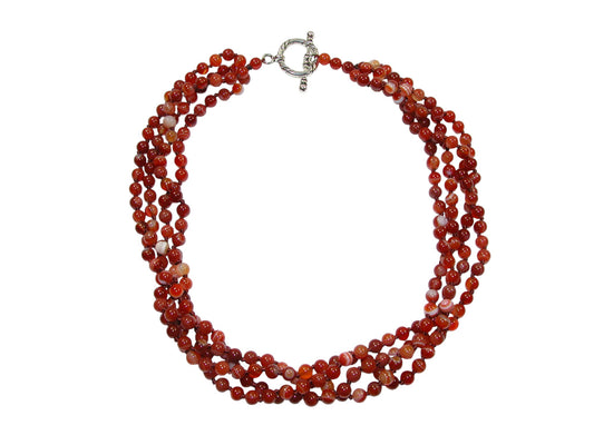 N5481 Carnelian 4 Strand Short Necklace
