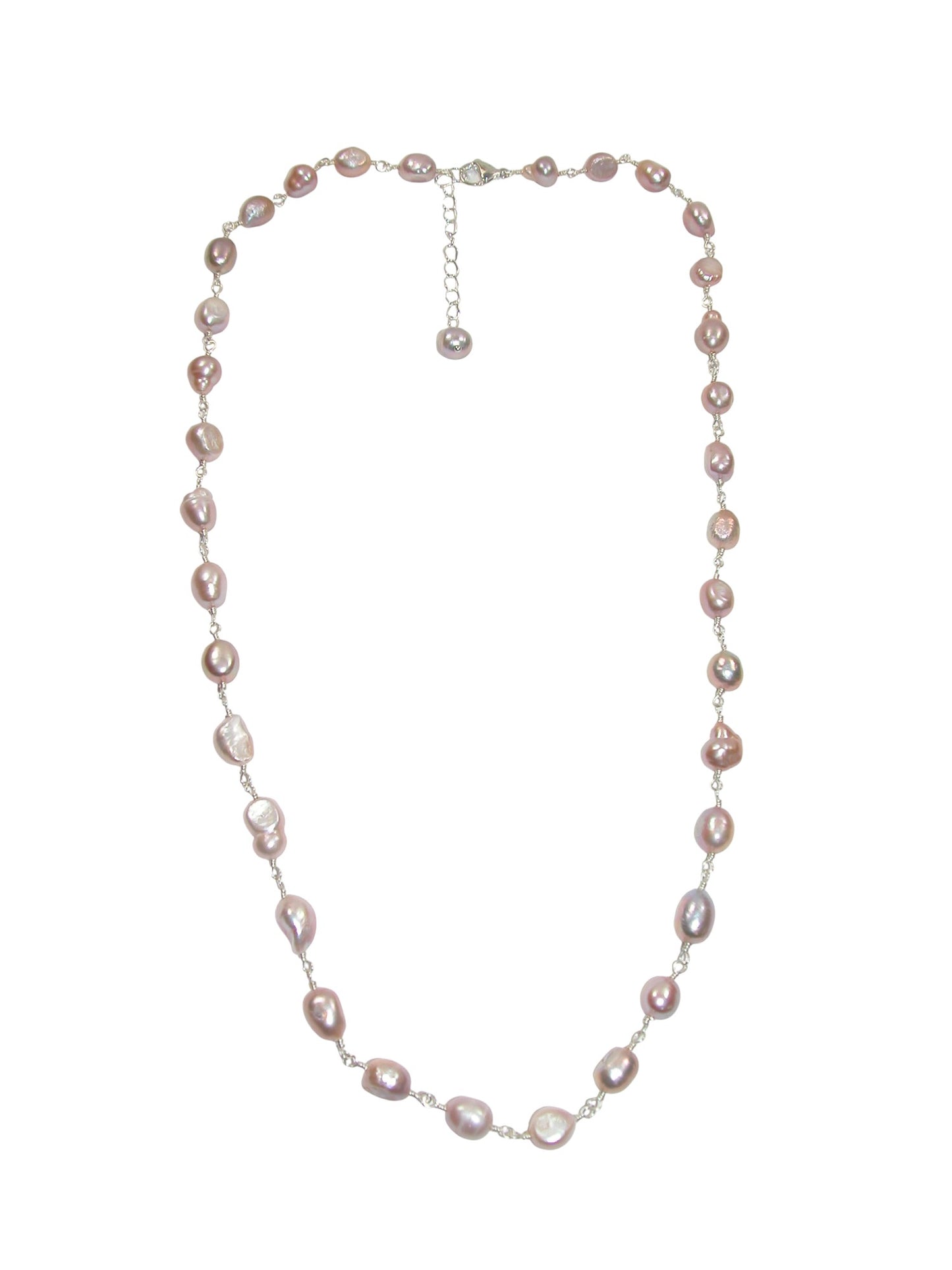 N5563 Pink Freshwater Pearl Jointed Necklace