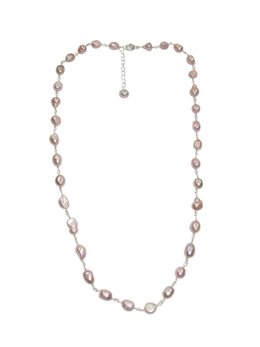 N5563 Pink Freshwater Pearl Jointed Necklace