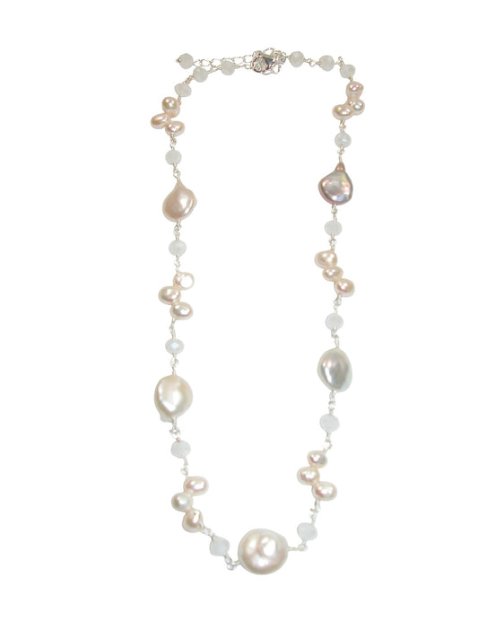 N5441 Freshwater Pearl Jointed Short Necklace