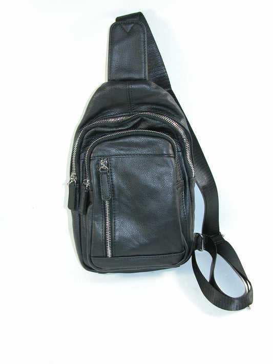 Black Leather Sling Crossbody GF3288