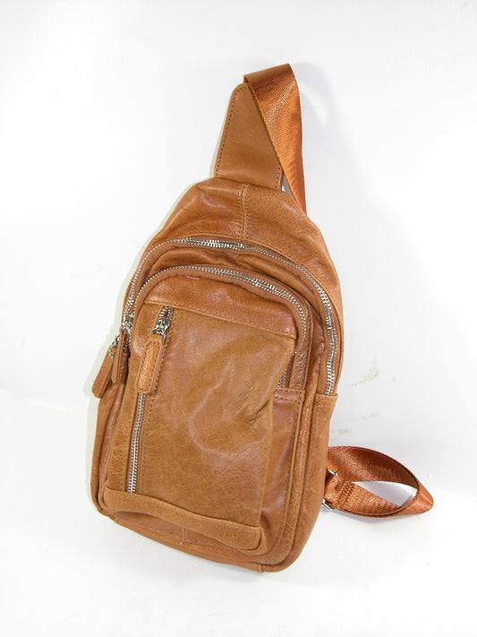 Tan Leather Sling Crossbody GF3286