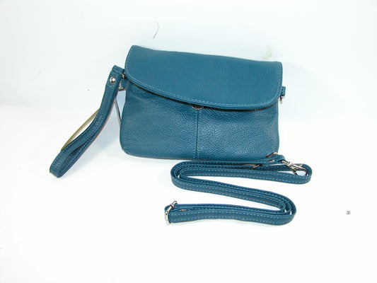 Teal Leather Clutch Crossbody Pure Handbag GF3285