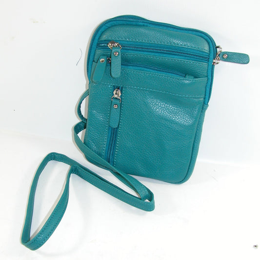 Turquoise Leather Crossbody Purse GF3282