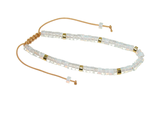 Rondell Adjustable Gemstone Bracelet BR01 Opal Quartz