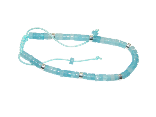 Rondell Adjustable Gemstone Bracelet BR02 Aquamarine