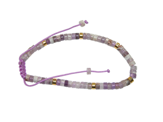 Rondell Adjustable Gemstone Bracelet BR03 Amethyst