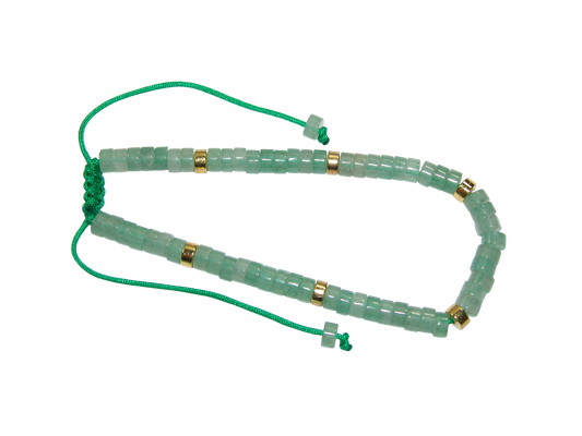 Rondell Adjustable Gemstone Bracelet BR05 Green Aventurine