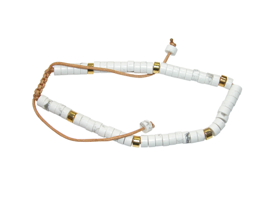 Rondell Adjustable Gemstone Bracelet BR09 White Howlite