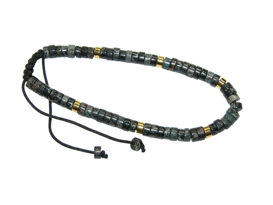 Rondell Adjustable Gemstone Bracelet BR06 Lava Stone