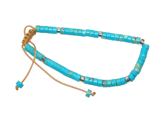 Rondell Adjustable Gemstone Bracelet BR14 Turquoise