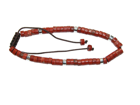 Rondell Adjustable Gemstone Bracelet BR15 Red Jasper