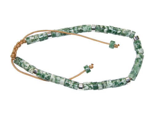 Rondell Adjustable Gemstone Bracelet BR37 Moss Agate
