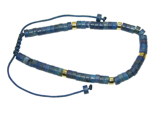 Rondell Adjustable Gemstone Bracelet BR12 Lapis