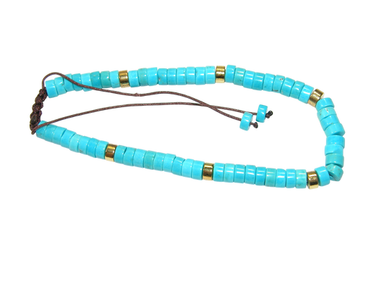 Rondell Adjustable Gemstone Bracelet BR18 Turquoise