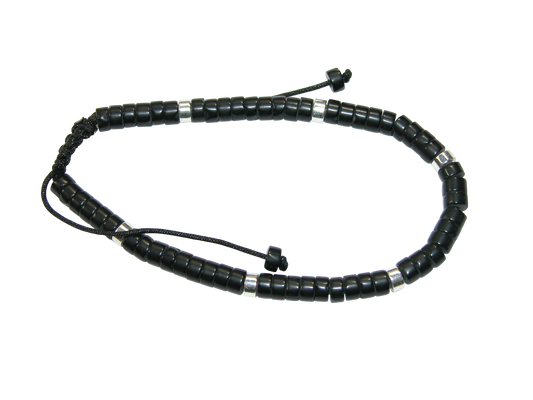 Rondell Adjustable Gemstone Bracelet BR23 Black Onyx
